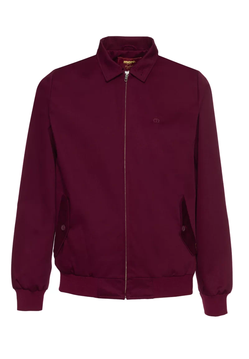 Merc Men’s Harrington Jacket, Wine - Image 6
