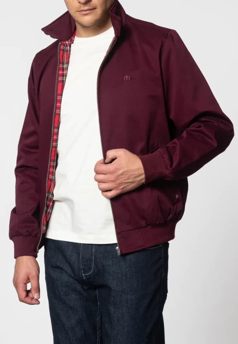 Merc Men’s Harrington Jacket, Wine - Image 7