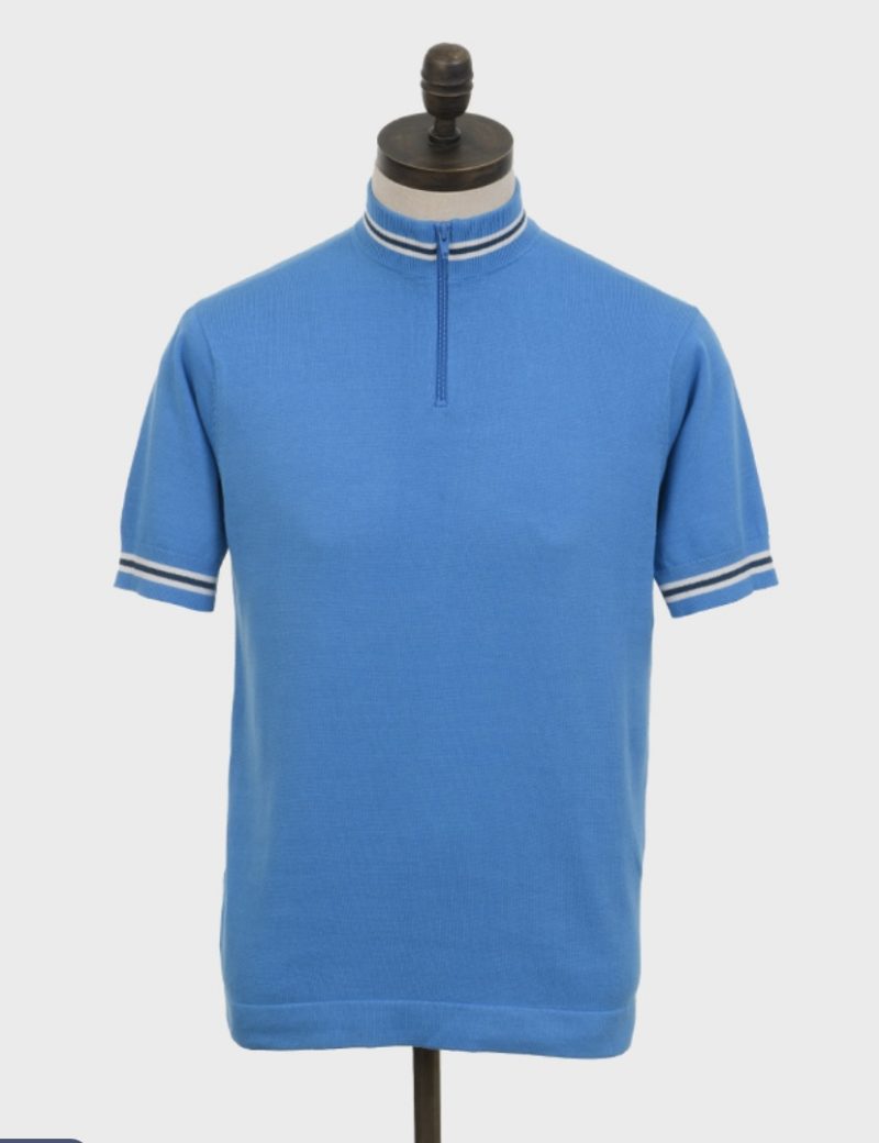 Art Gallery ‘Hoban’ Knitted Cycling Top, Ibiza Blue