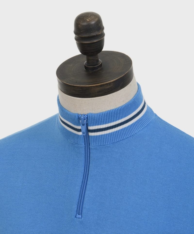 Art Gallery ‘Hoban’ Knitted Cycling Top, Ibiza Blue - Image 2