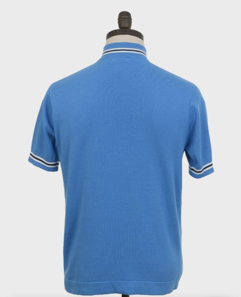Art Gallery ‘Hoban’ Knitted Cycling Top, Ibiza Blue - Image 3