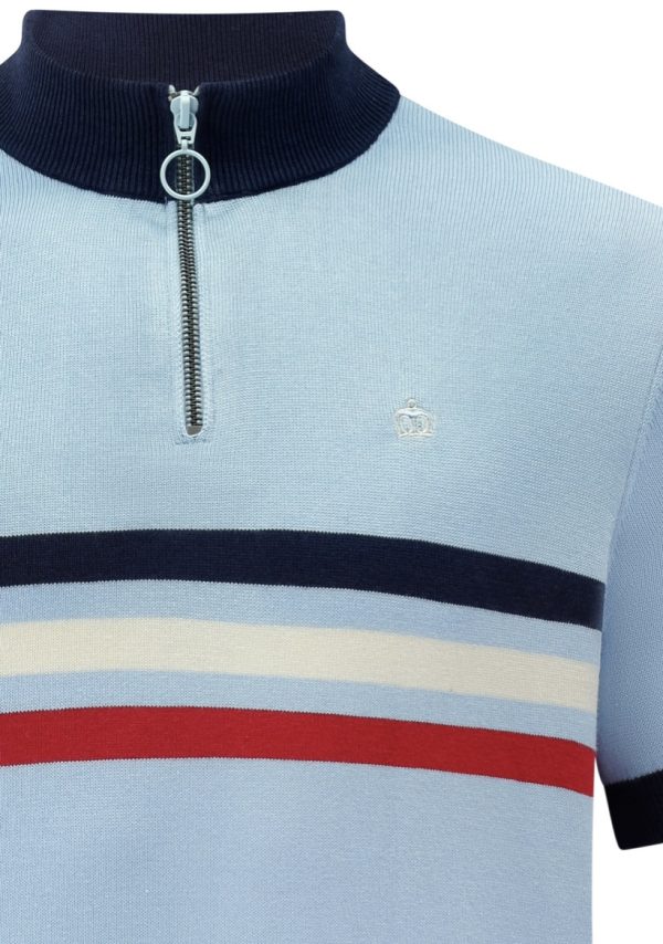 Merc ‘Brooke’ Knitted Cycling Top, Sky Blue - Image 2