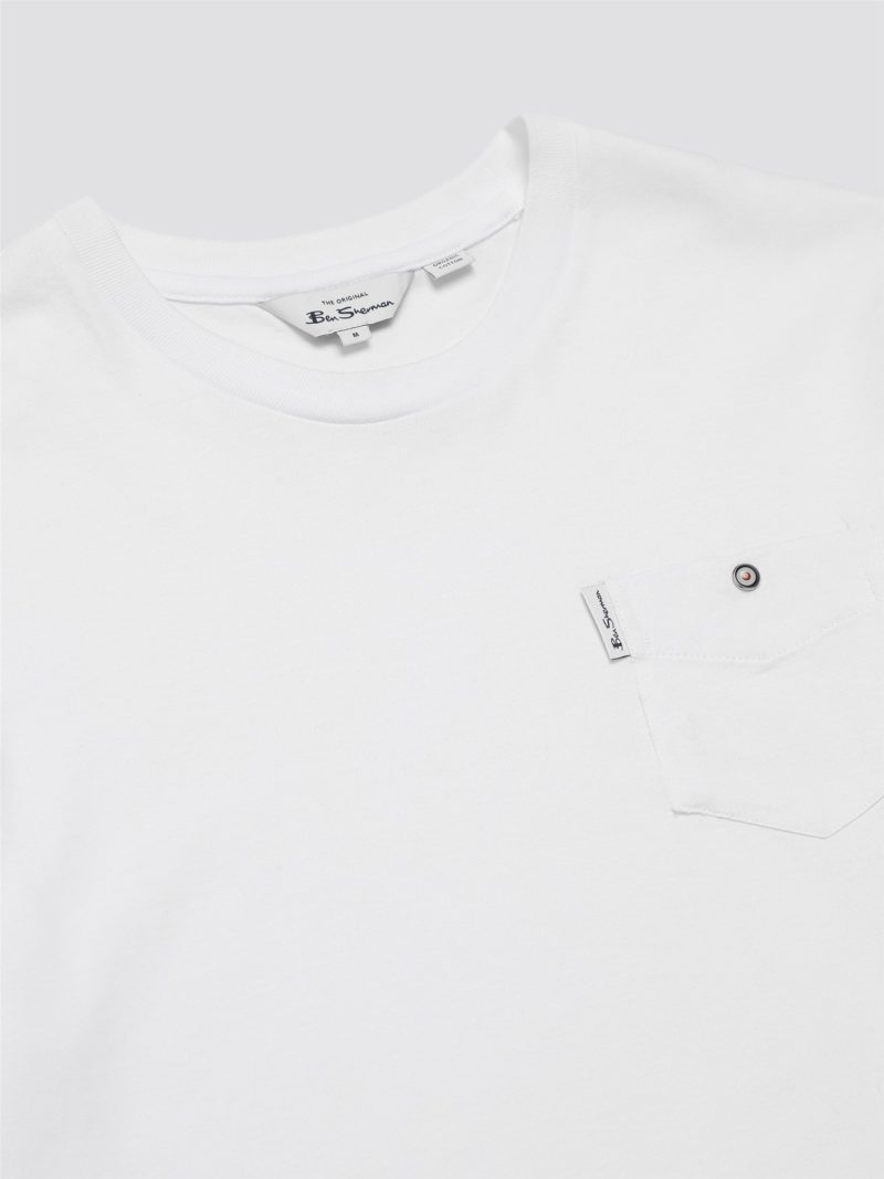 Ben Sherman Signature T-Shirt with Chest Pocket, White - Image 5