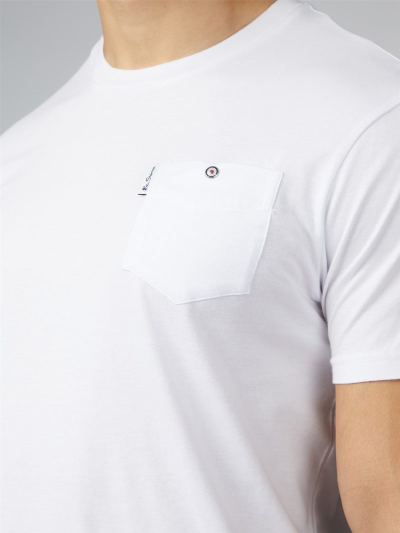 Ben Sherman Signature T-Shirt with Chest Pocket, White - Image 6
