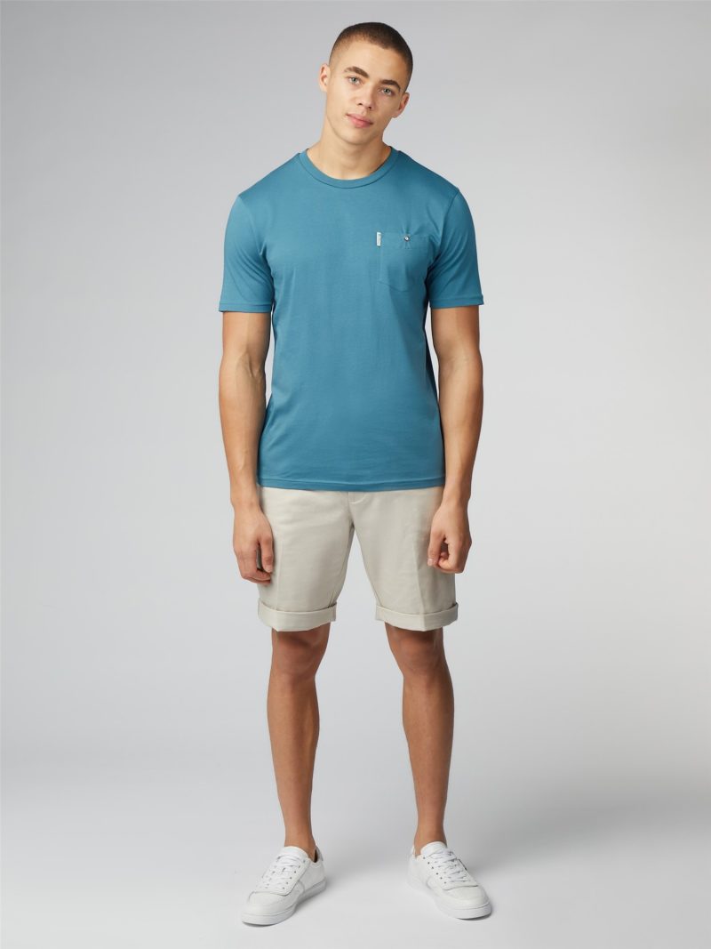 Ben Sherman Signature T-Shirt with Chest Pocket, Teal - Image 2