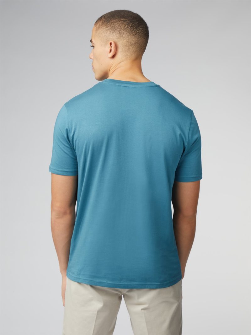Ben Sherman Signature T-Shirt with Chest Pocket, Teal - Image 3