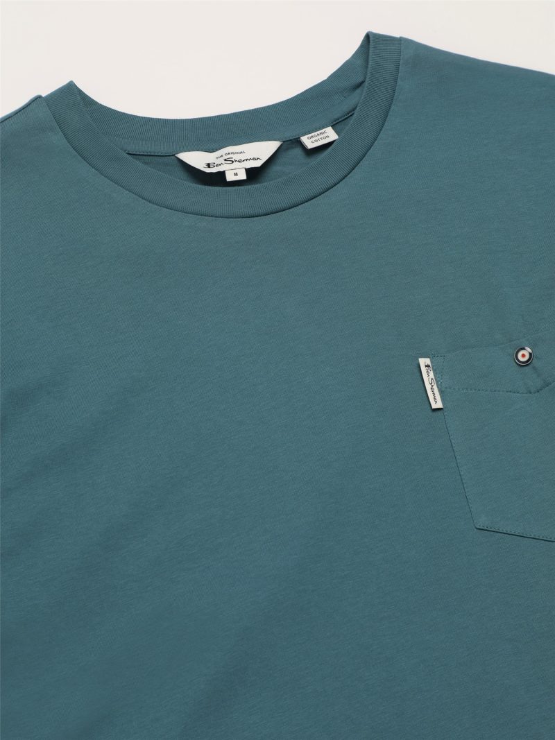 Ben Sherman Signature T-Shirt with Chest Pocket, Teal - Image 6