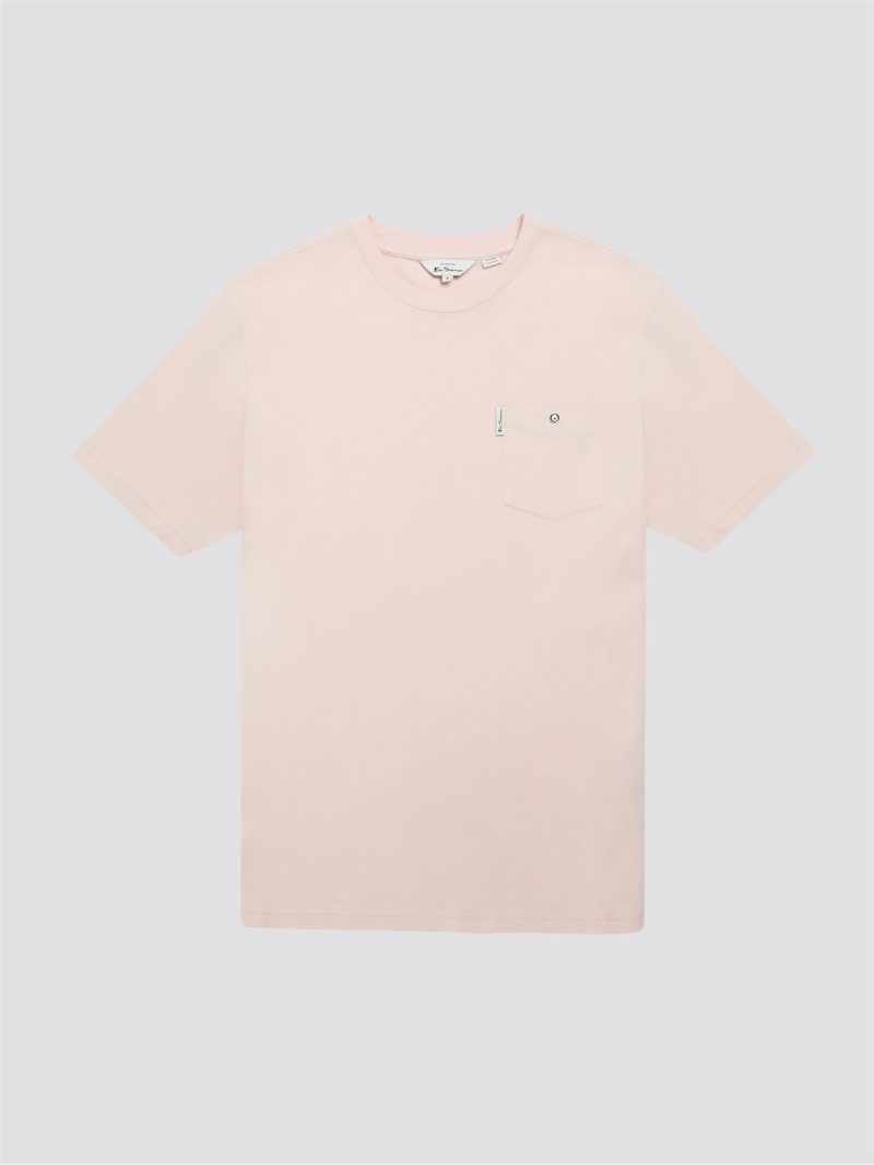 Ben Sherman Signature T-Shirt with Chest Pocket, Pale Pink - Image 4