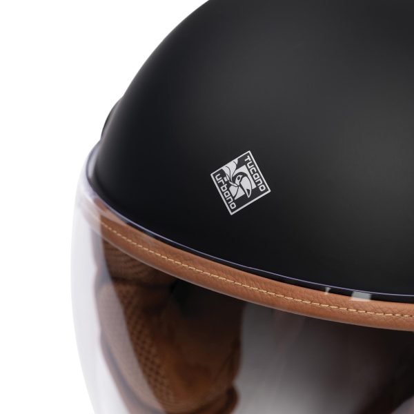 Tucano Urbano El’ Jettin 6.0 Heritage Style Demi-Jet Helmet, Matt Black - Image 5