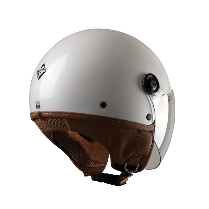 Tucano Urbano El’ Jettin 6.0 Heritage Style Demi-Jet Helmet, Glossy Pearl White - Image 2