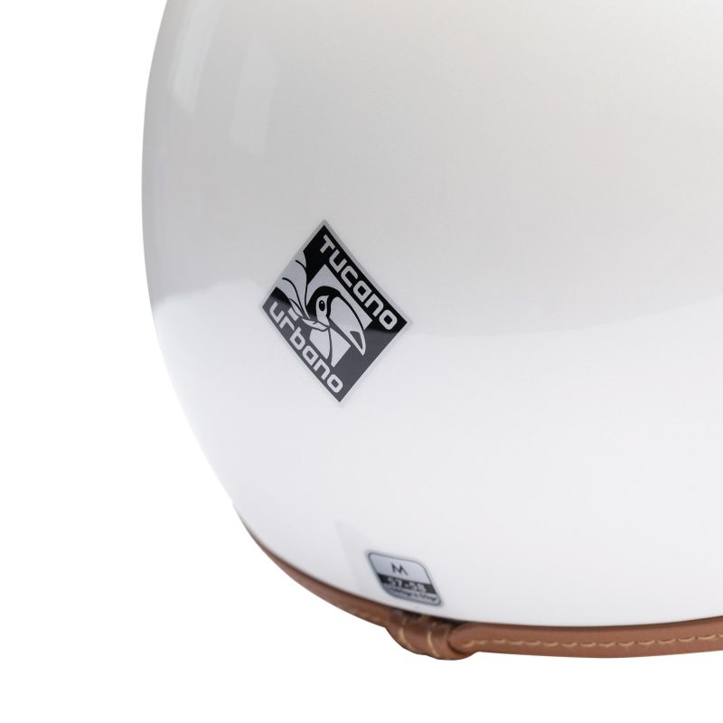 Tucano Urbano El’ Jettin 6.0 Heritage Style Demi-Jet Helmet, Glossy Pearl White - Image 4
