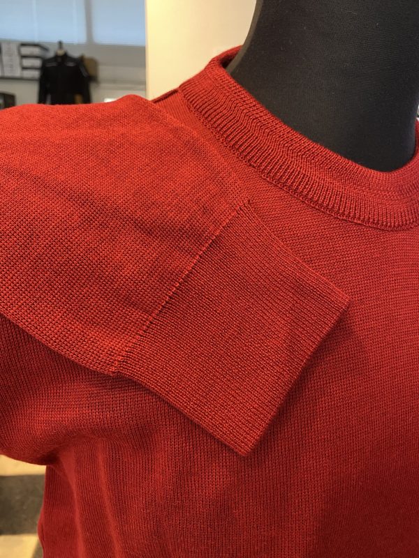 Franco Ponti Round Neck Merino Mix Jumper, Burgundy - Image 4