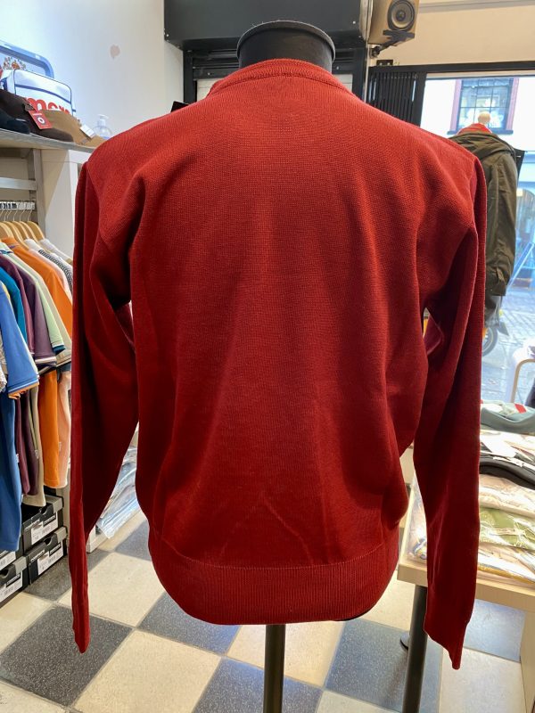 Franco Ponti Round Neck Merino Mix Jumper, Burgundy - Image 5