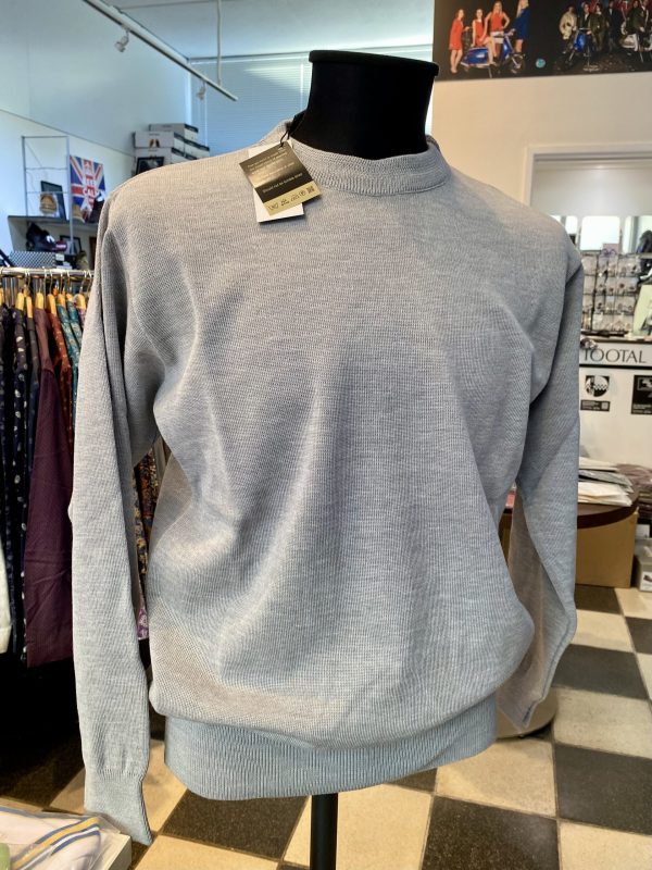 Franco Ponti Round Neck Merino Mix Jumper, Silver