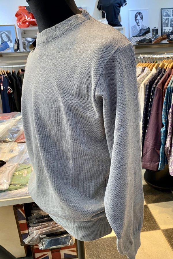 Franco Ponti Round Neck Merino Mix Jumper, Silver - Image 5