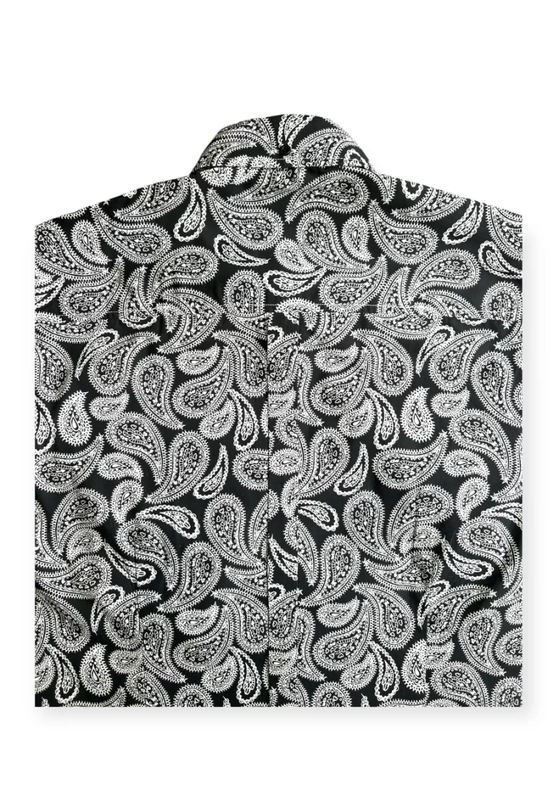 Merc ‘Ralph’ Paisley Shirt, Black & White - Image 4