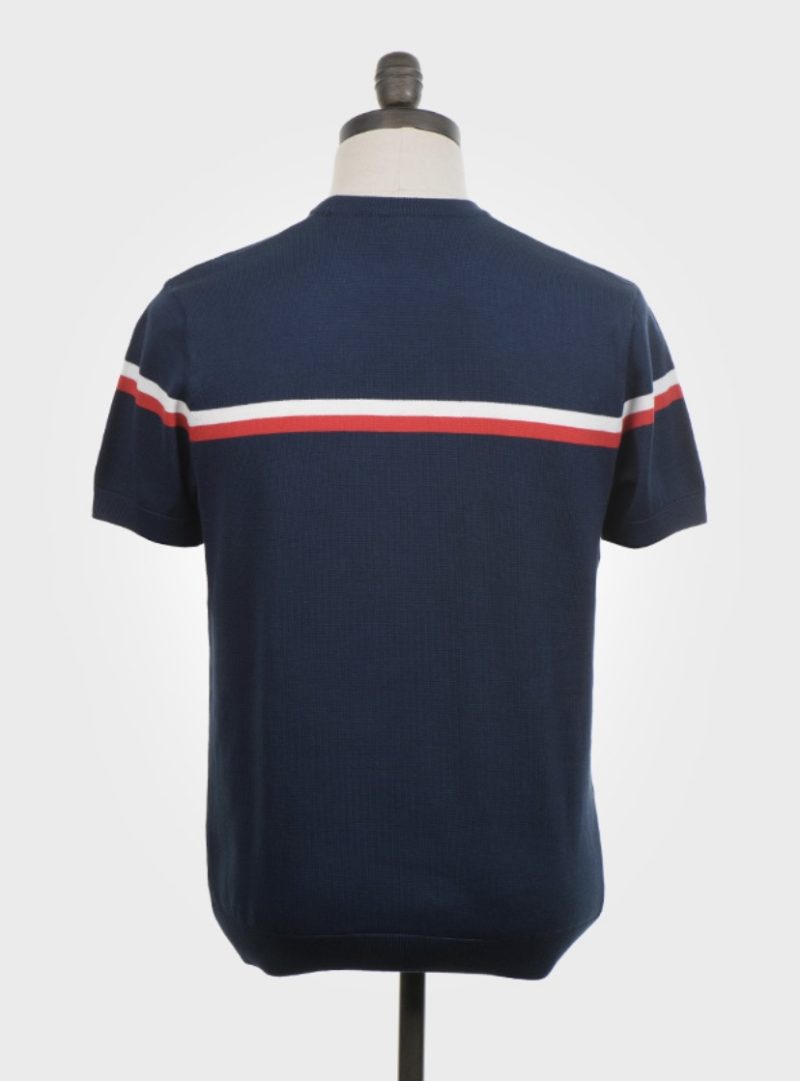 Art Gallery ‘Higgins’ Knitted T-Shirt, Navy Blue - Image 2